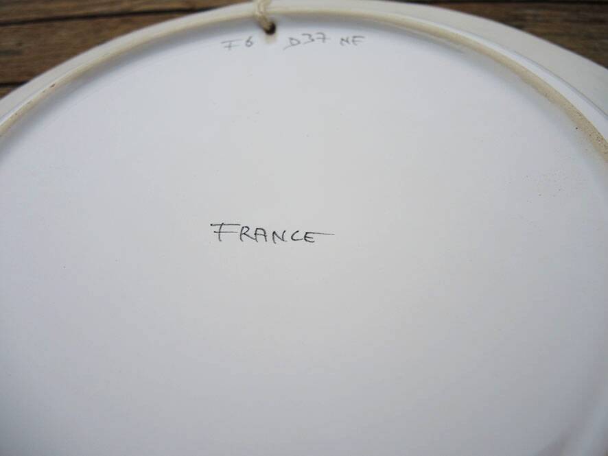 Old Earthenware Rooster Plate - Henriot Quimper