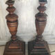 Pair of art deco wooden lamps