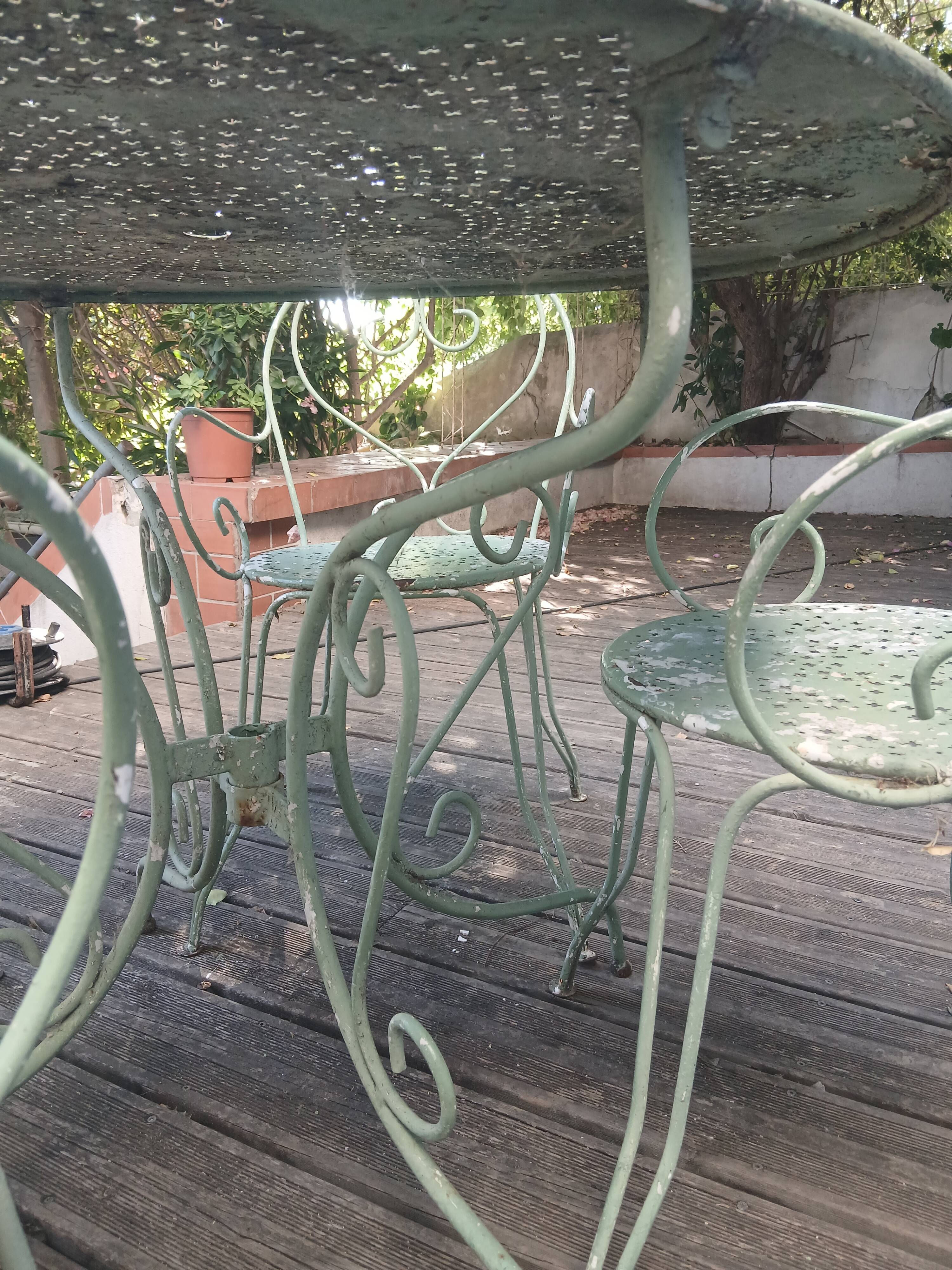 Wrought iron garden table