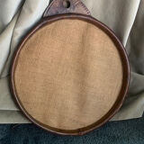 Vintage leather mirror 1940/50 in the spirit of Adnet