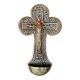 Old holy water stoup crucifix – patinated bronze
