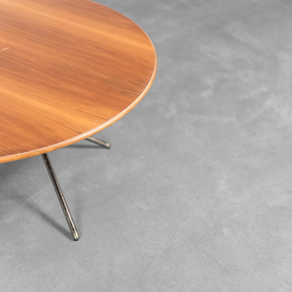 Coffee table in wood metal tubular 50s vintage