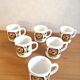 Série de 6 mugs design Mobil années 70
