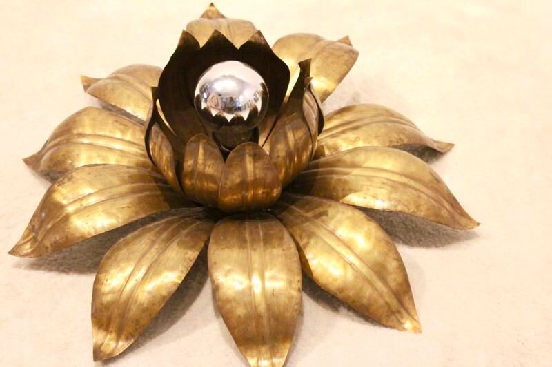 Brass flower ceiling light