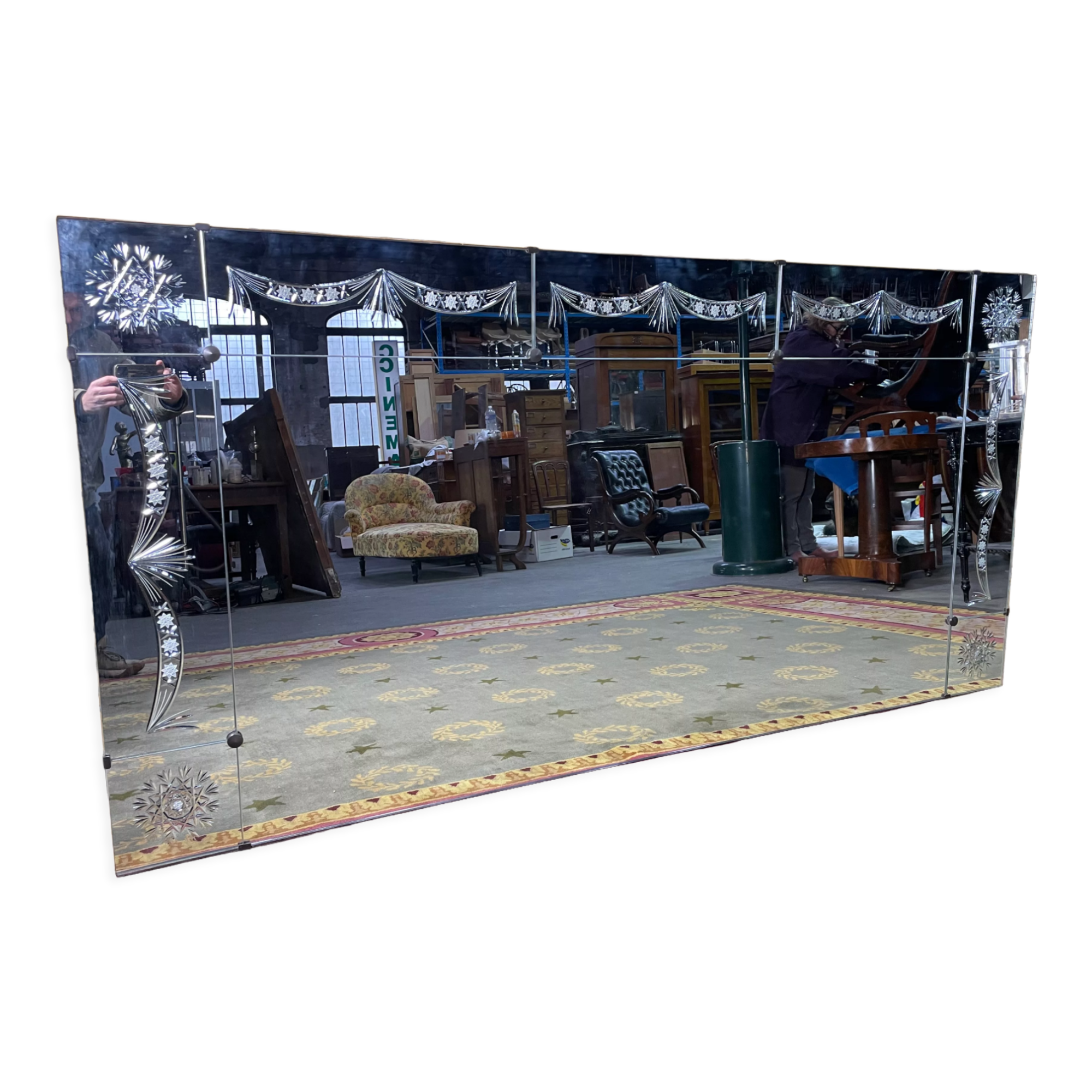 Miroir de bistrot - brasserie verre gravé