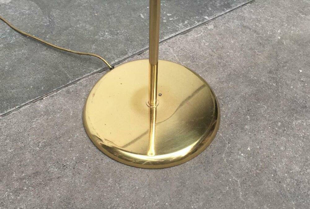 Vintage German floor lamp in Hollywood Regency style made of brass by Doria Leuchten, 1970s.