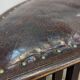 Old fireplace bench, wrought iron leather and oak