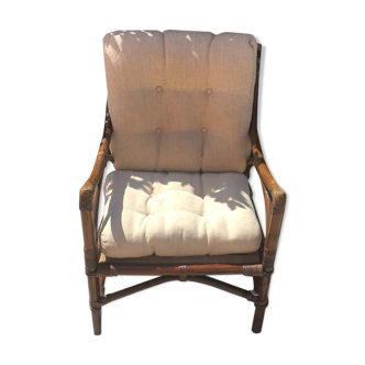 Fauteuil rotin et bambou vintage