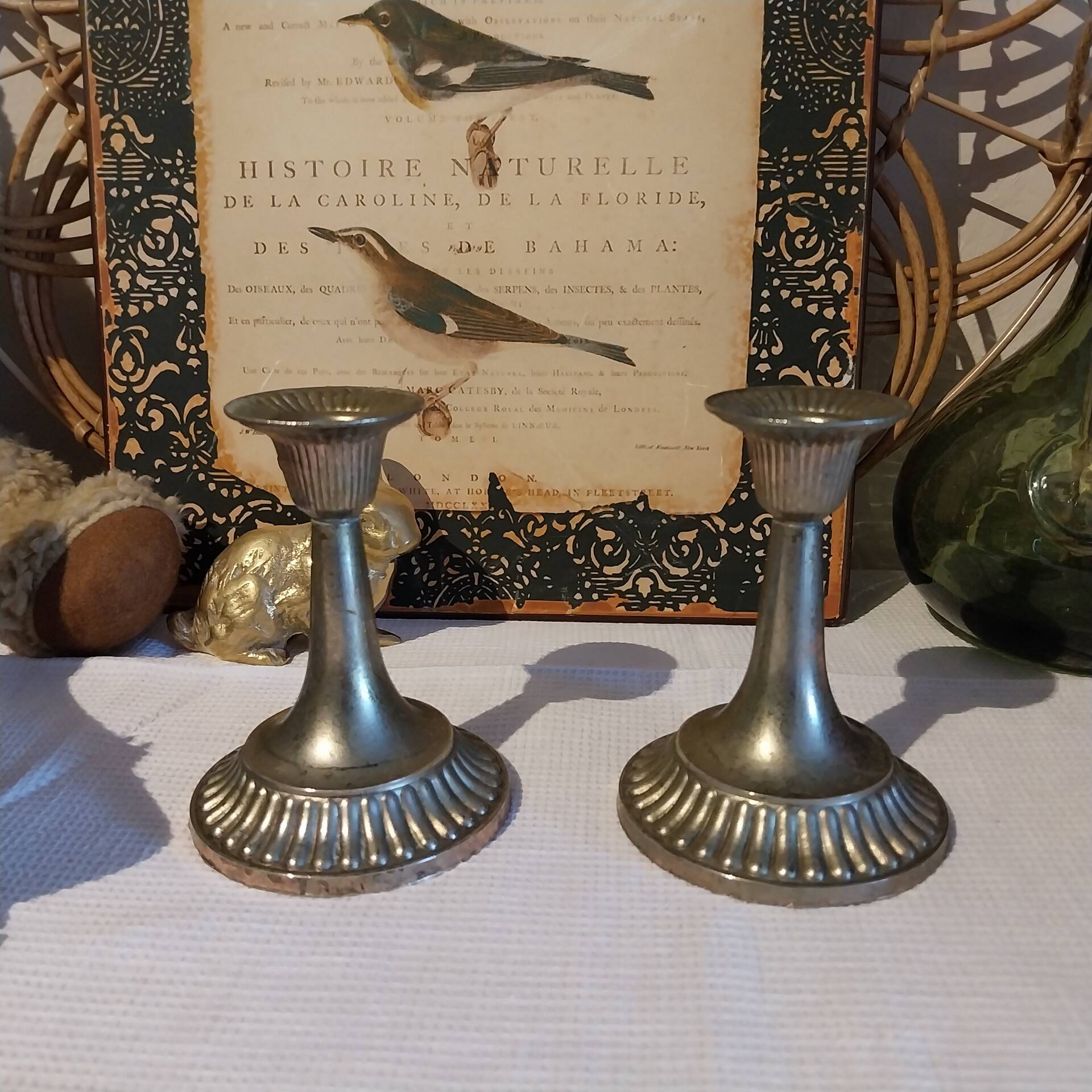Antique brass candlesticks