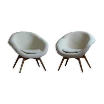 Paire de fauteuils par Miroslav Navrátil, années 1950, République tchèque