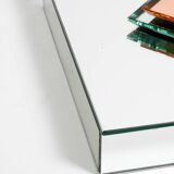 Stunning  large 1980s Italian mirror ceiling lamp in Postmodern design