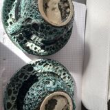 Two fat lava vallauris cups and saucer
