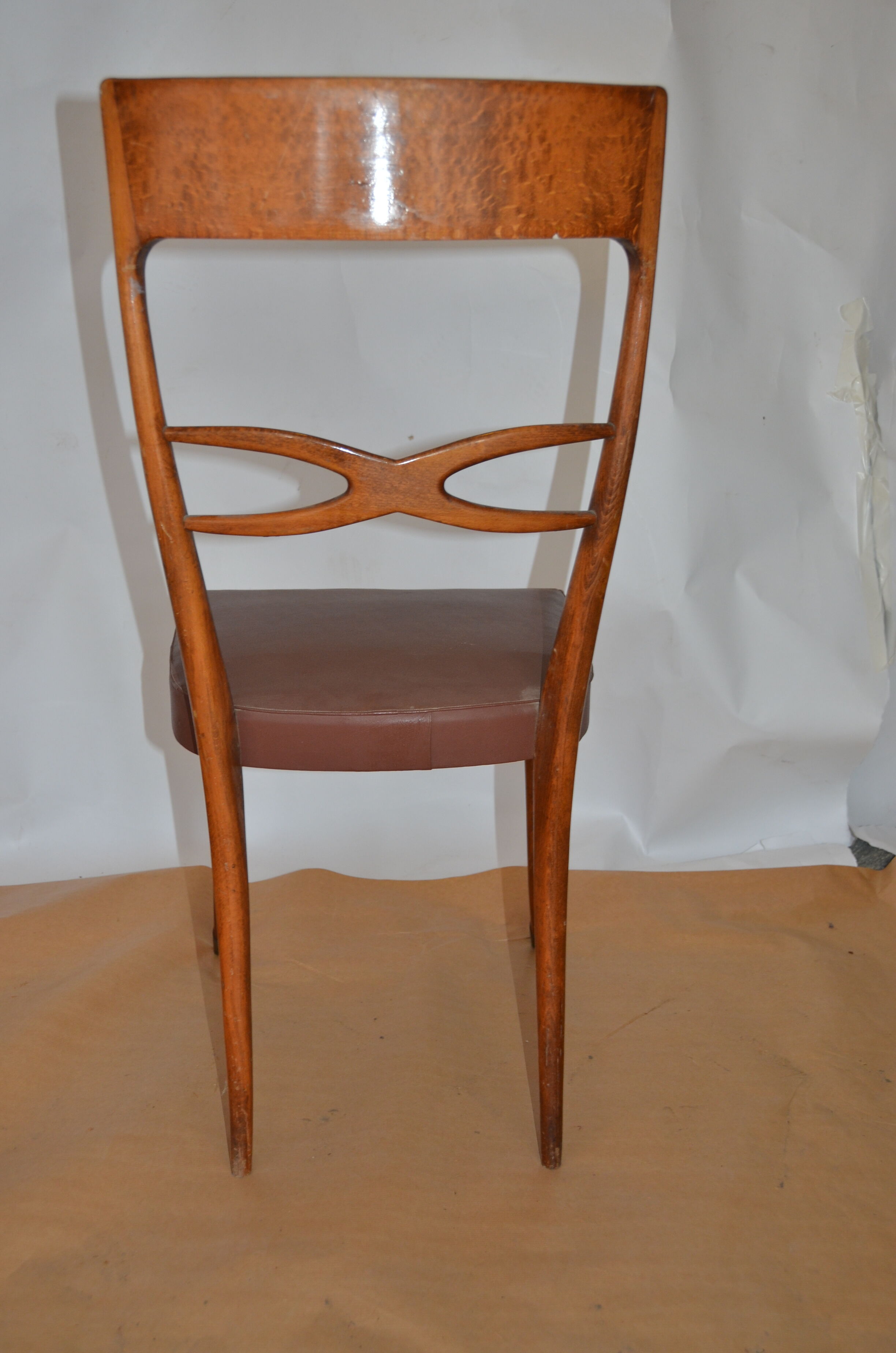 Series of six wooden chairs