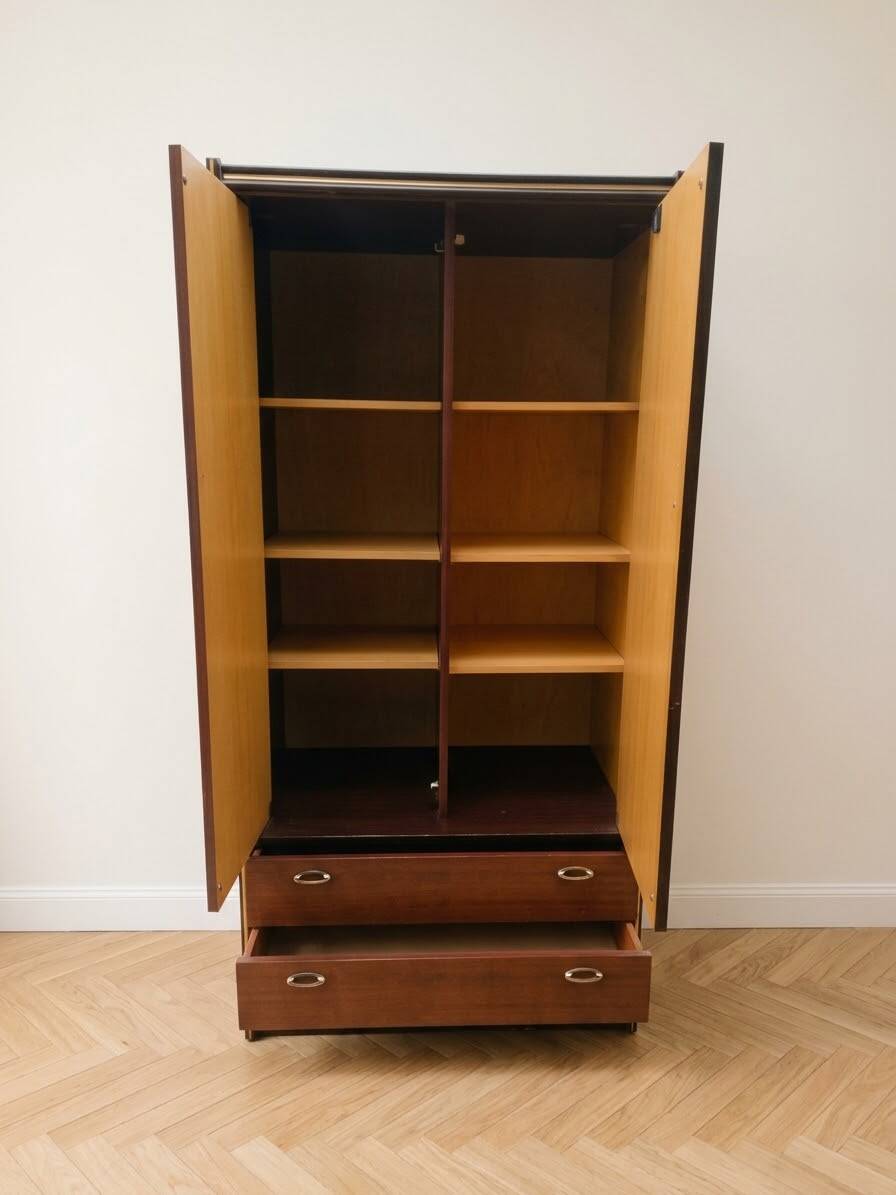 1970s wooden wardrobe with mirror