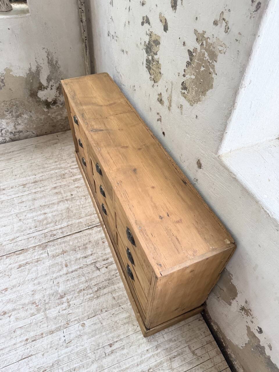 Pine craft cabinet with drawers