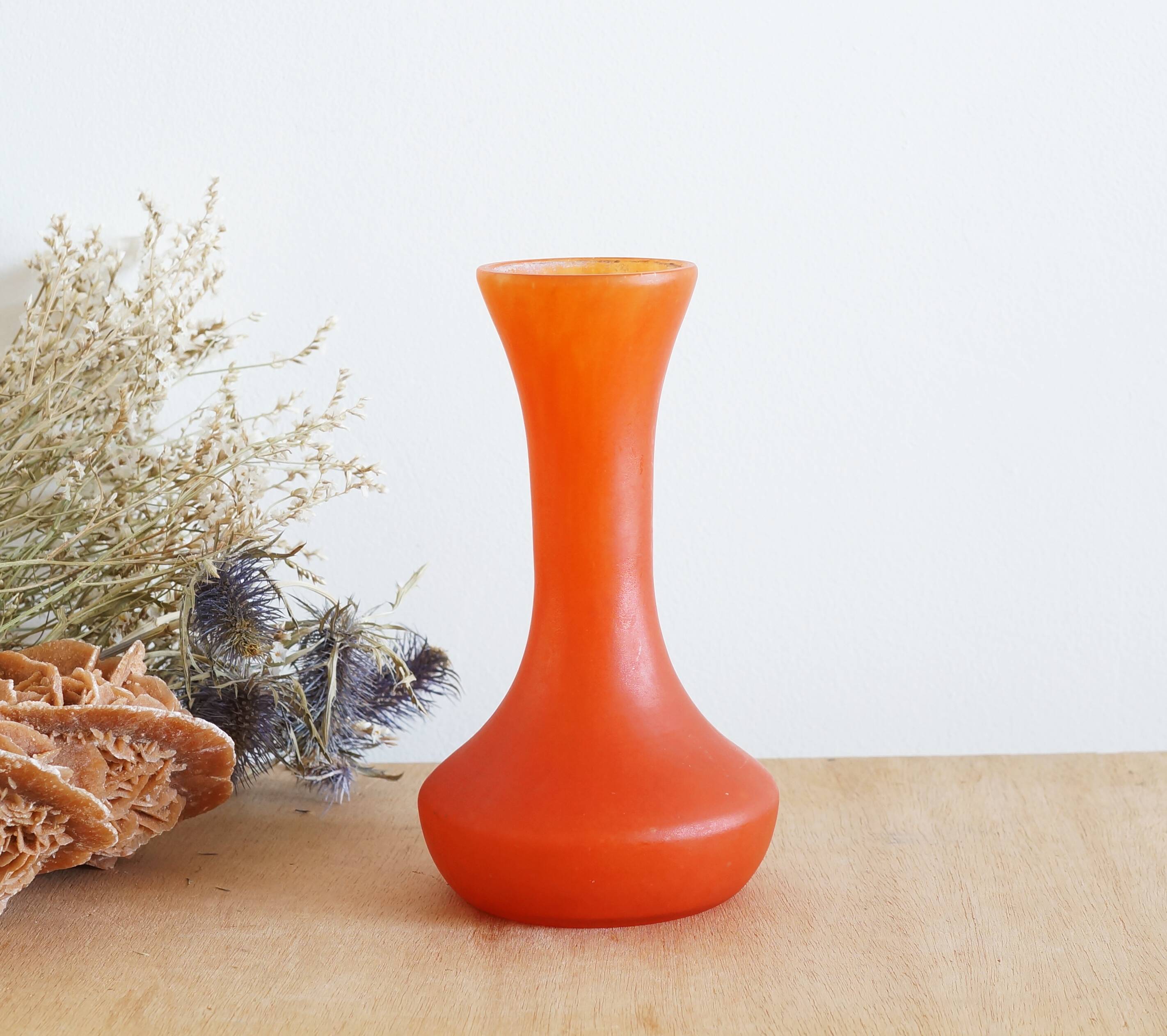 Art Nouveau vase in orange glass paste