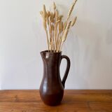 Enameled stoneware pitcher by Jean Dubost