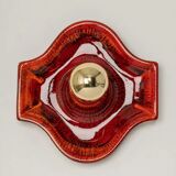 Wall lamp in red and orange ceramic Sputnik, Germany, 1970s