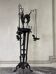 Tripod with herons, oil lamp holder, large object, bronze, Italy 19th century