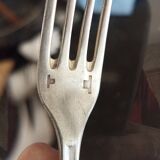 Set of 12 Christofle forks in silver metal