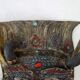 Vintage ritual mask in repoussé brass from Nepal/Tibet.