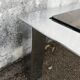 Table basse vintage chrome verre circa 1970