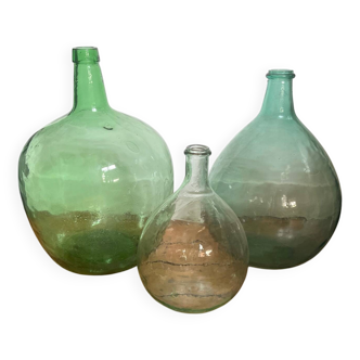 Lot de 3 dame jeanne