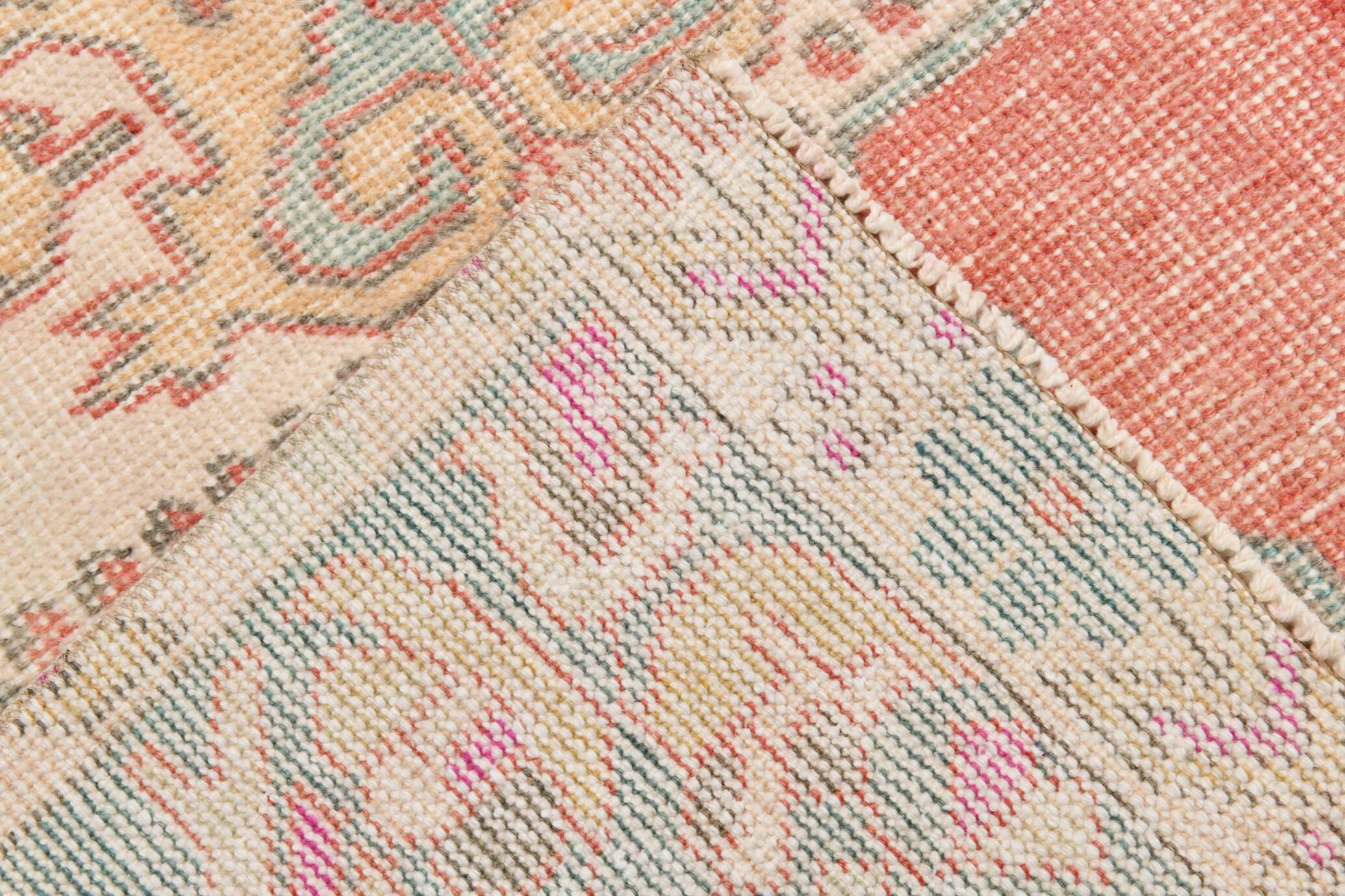 4x7 Red Madallion Turkish Rug 117x225Cm SK 22422