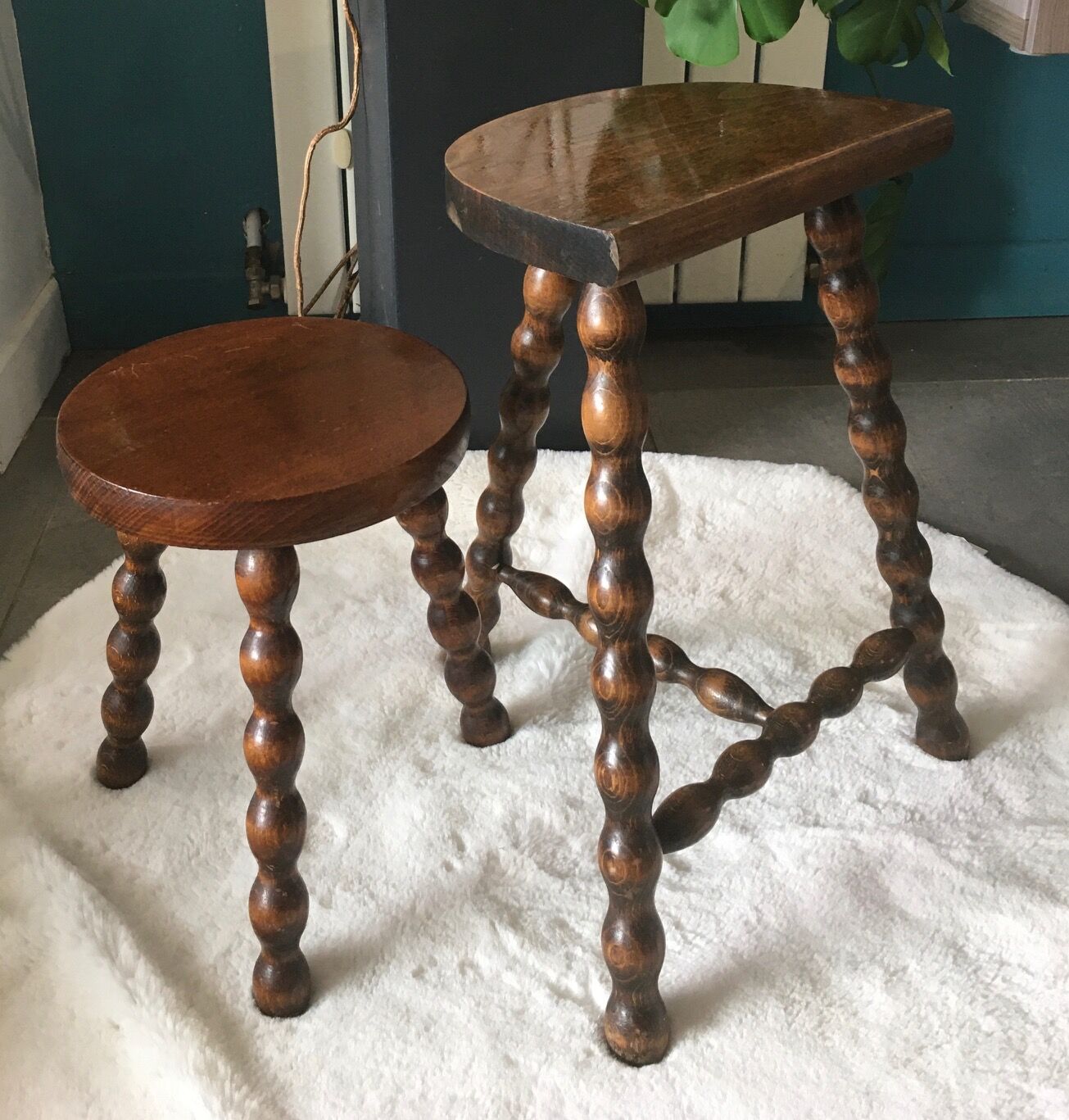 Duo of tripod stools