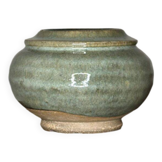 Pot en grès vernissé bleu