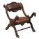 Antique neo-Renaissance chair in wood and leather, 20th century