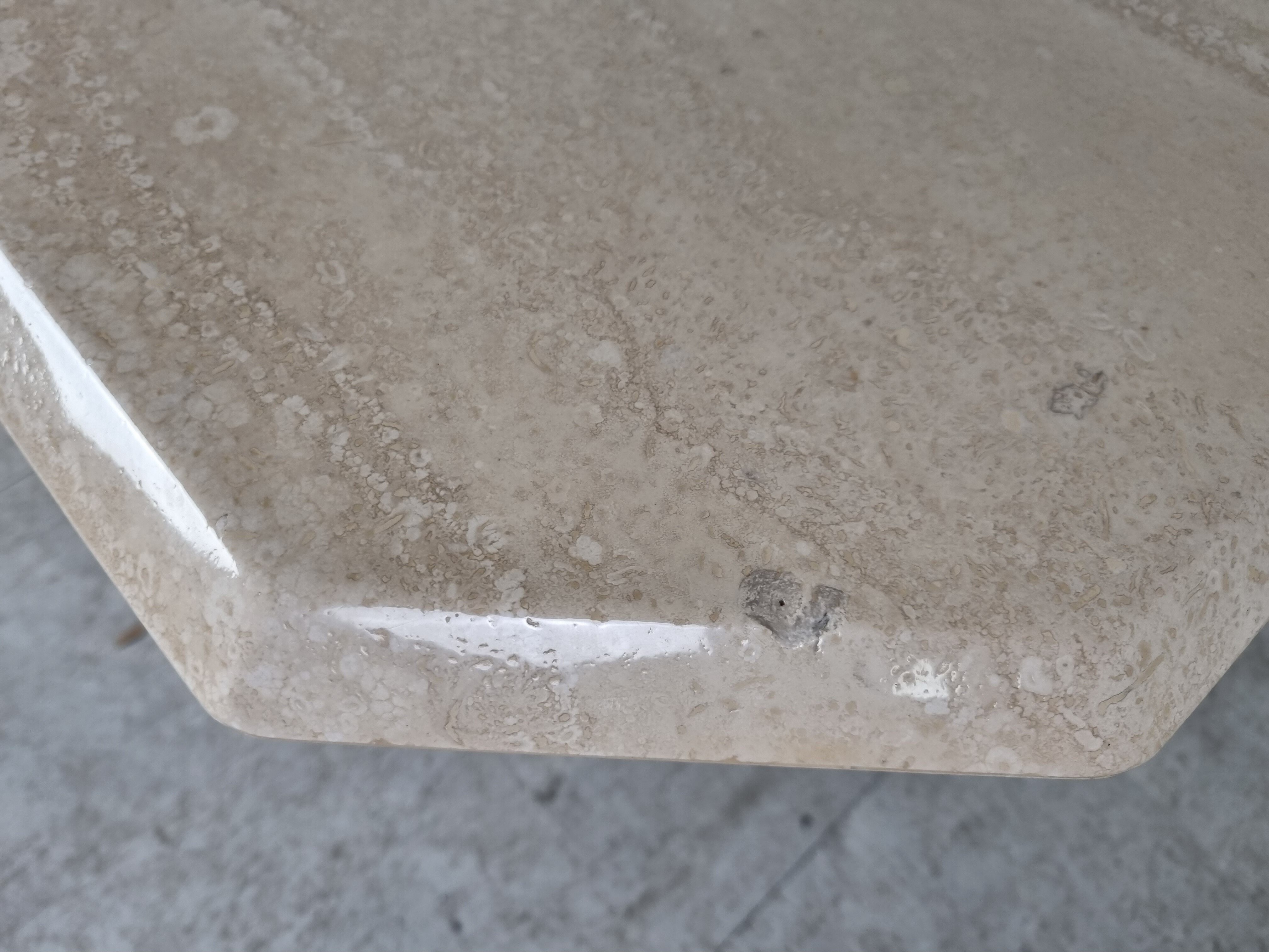 Vintage travertine hidden bar coffee table, 1970s