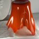 Murano orange handkerchief vase large 1970 Italy
