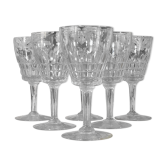 Verres à eau ou à vin en cristal verres années 60