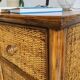 Vintage bamboo and wood rattan desk