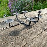 Brutalist cast iron candle holders.