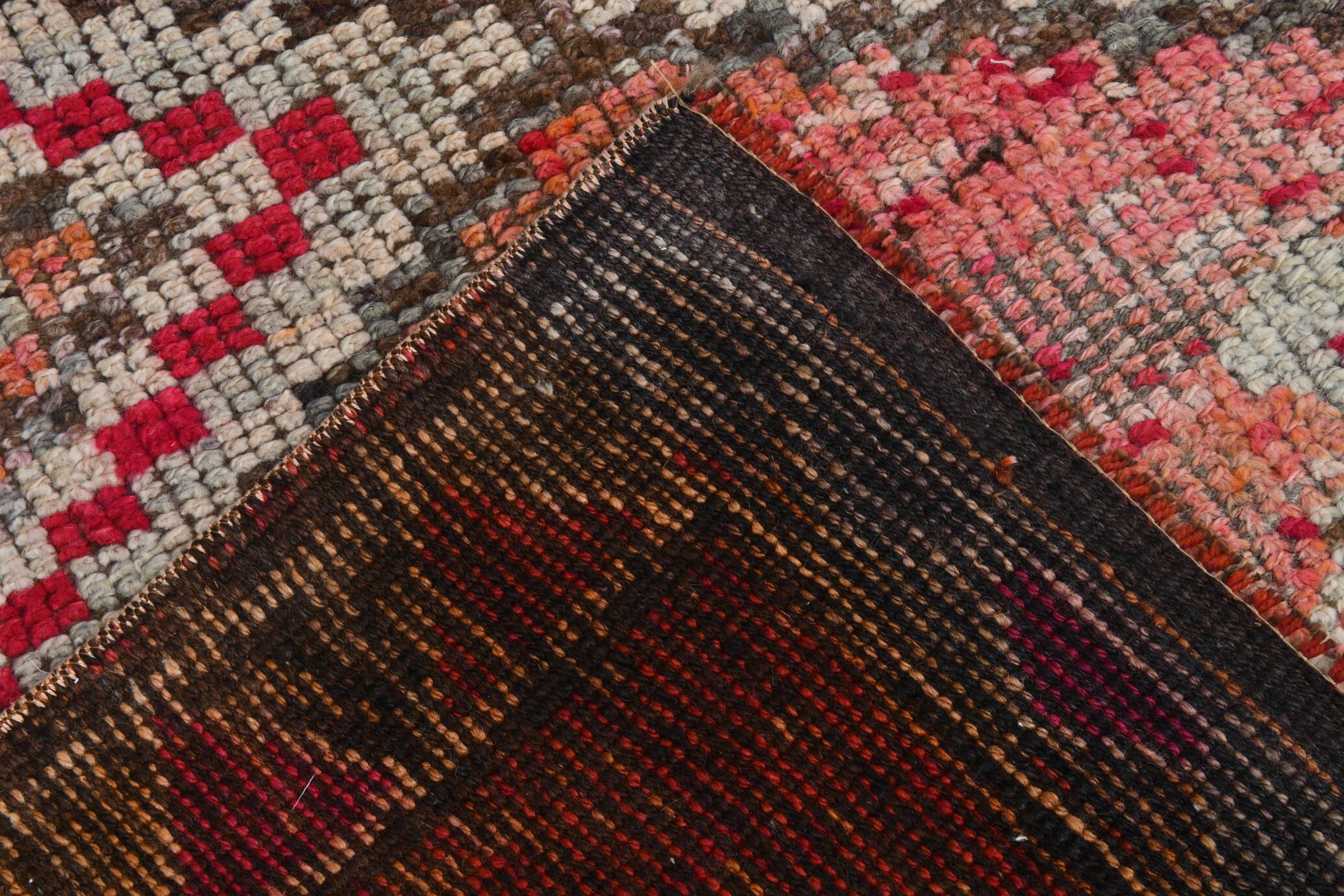 3x12  Red Brown Vintage Runner Rug, 86x369Cm SK 22862