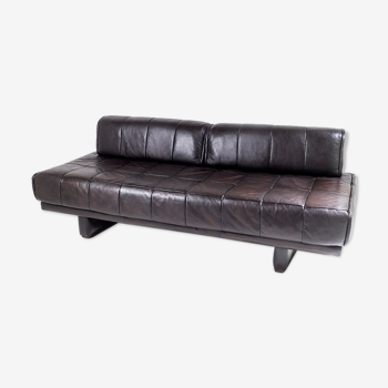 Canapé daybed patchwork en cuir des années 1960