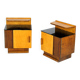 Restored Art Deco Nightstands with Black Glass Tops, 1950s, Set of 2