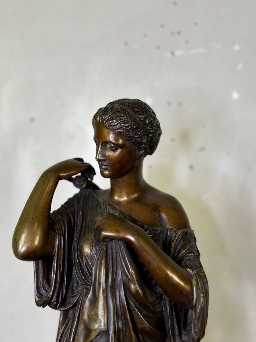 Diane de Gabies, large bronze after the antique with medal patina.