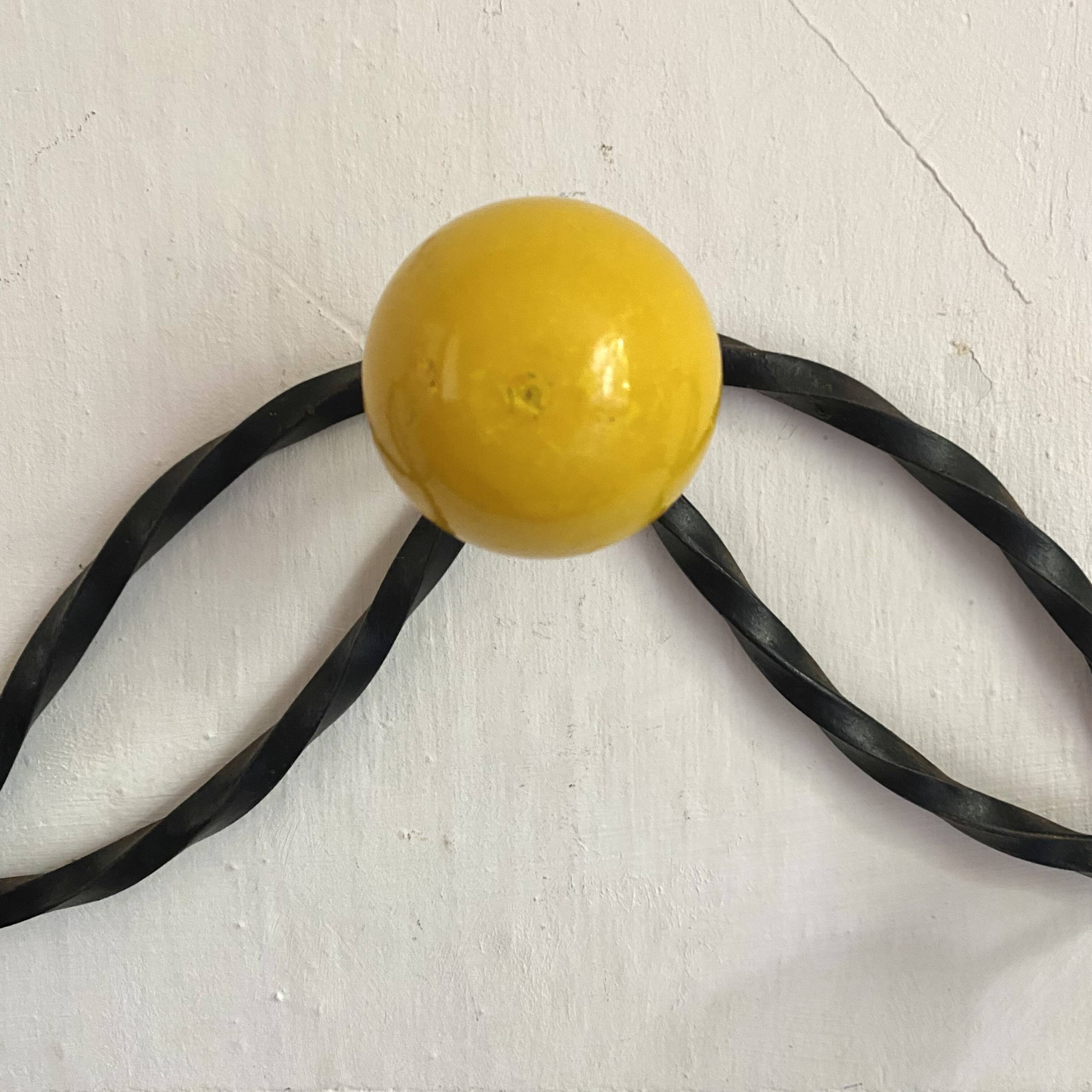 Wall-mounted coat rack with balls, Feraud style, 1960s