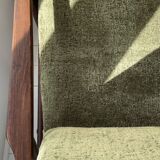 1970s green velvet armchair