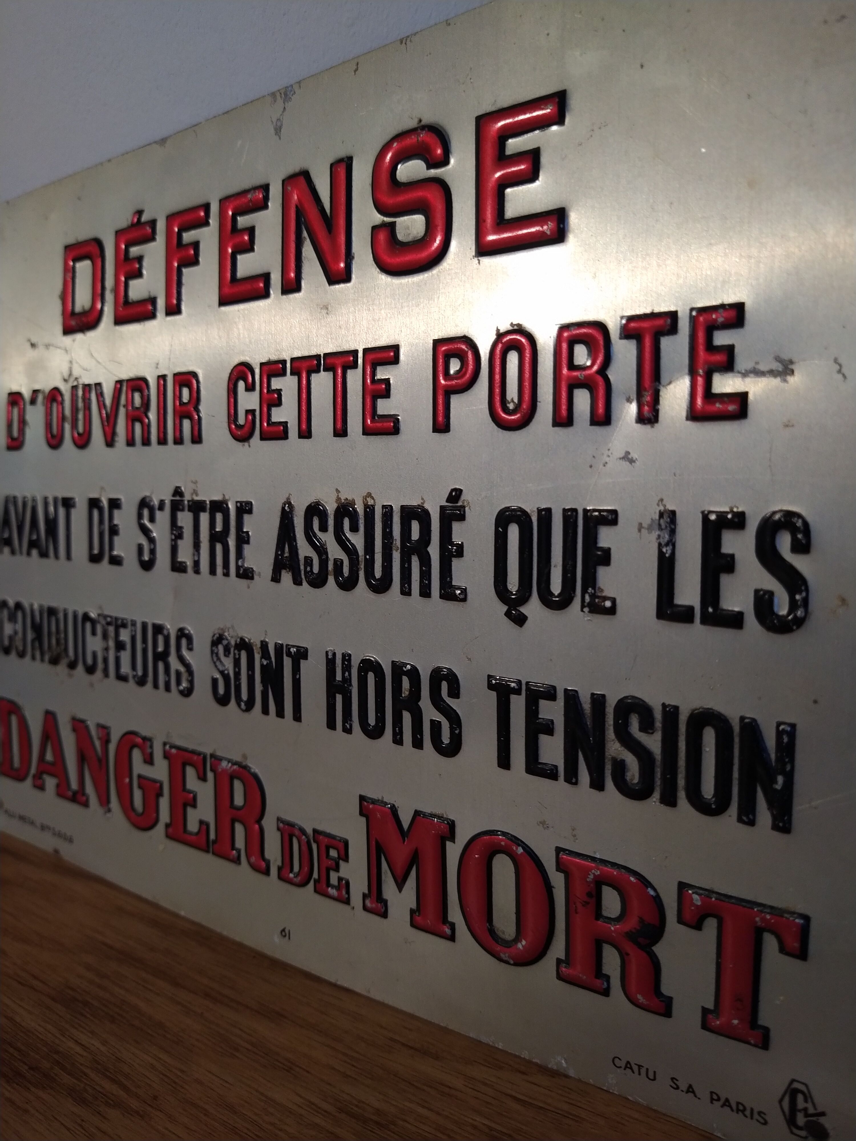 Vintage industrial metal plate