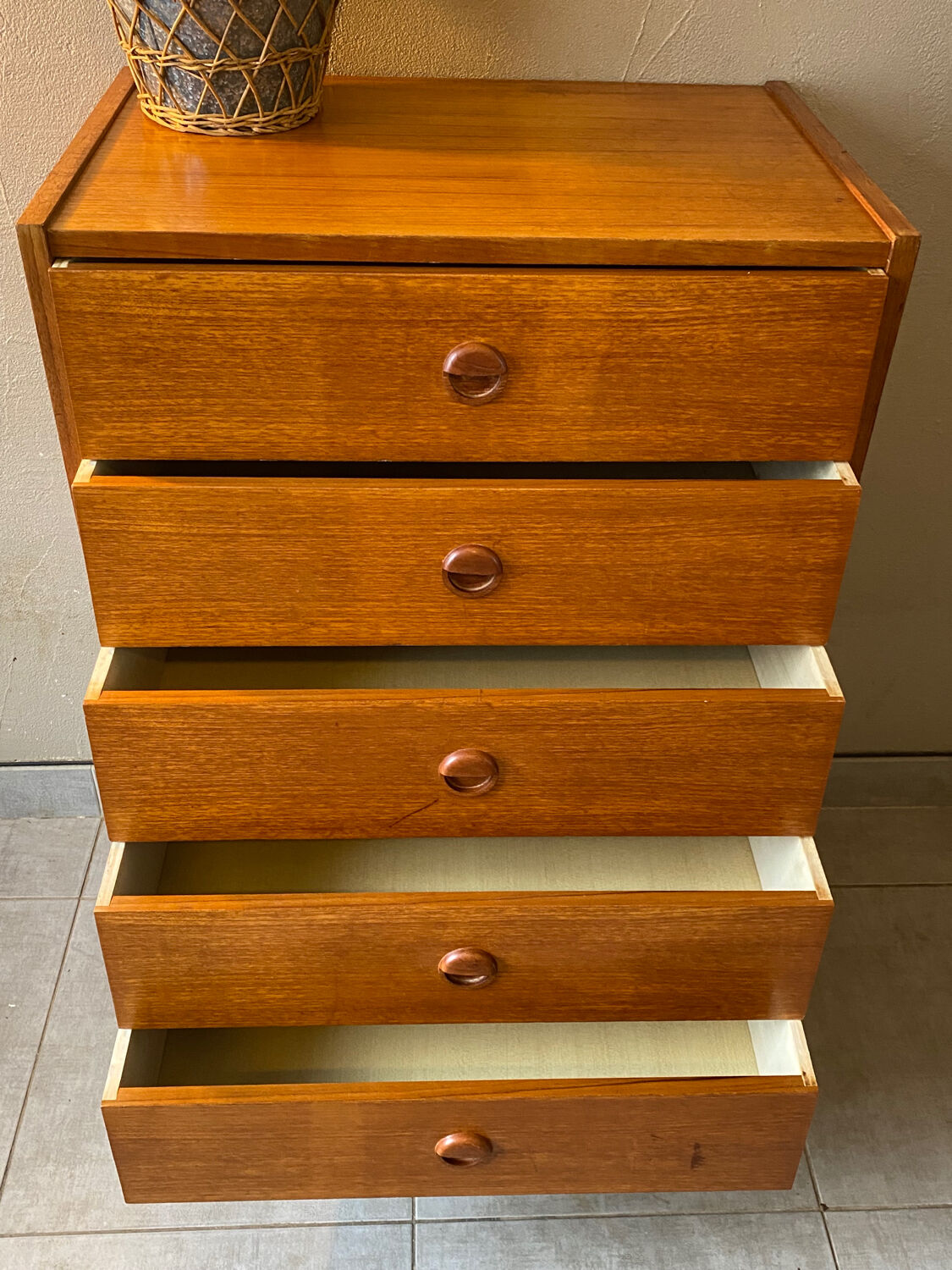 60s teak chest of drawers