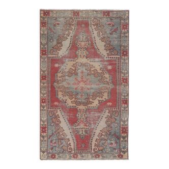 Vintage Turkish rug from Oushak, hand-woven 140x233 cm