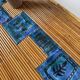 Rattan and ceramic coffee table, 60s