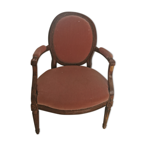 fauteuil rose en velours