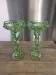 Pair of large Art Deco candlesticks / candle holders in moulded pressed glass.