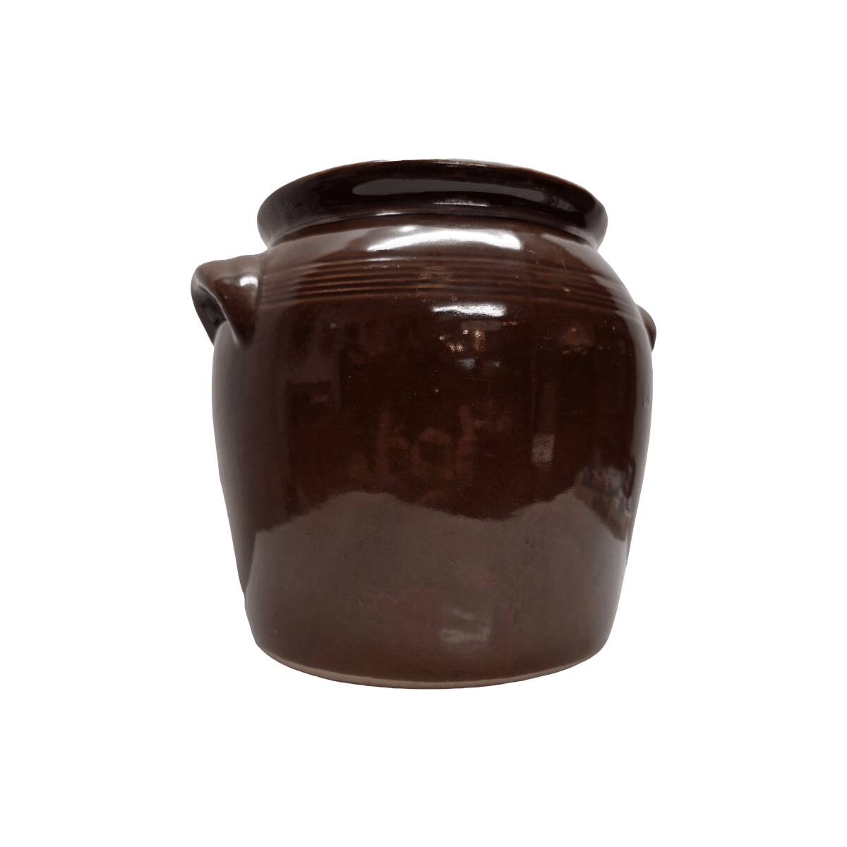 Large French brown glazed stoneware pot, 2nd half 1900s