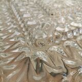 Plafonnier vintage en verre gaufré : éclairage rétro des années 1970